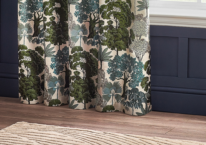 Woodlands Eyelet, Green - Ready Made Curtains - Image 6